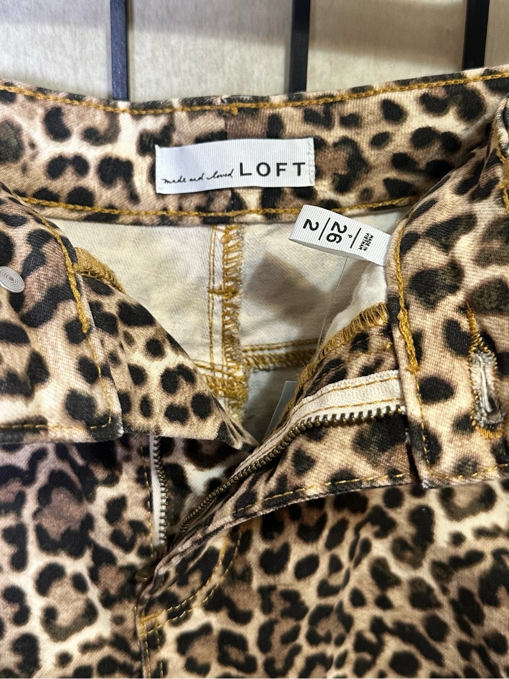 LOFT Petite Leopard Print Barrel Pants - Picture 8 of 9